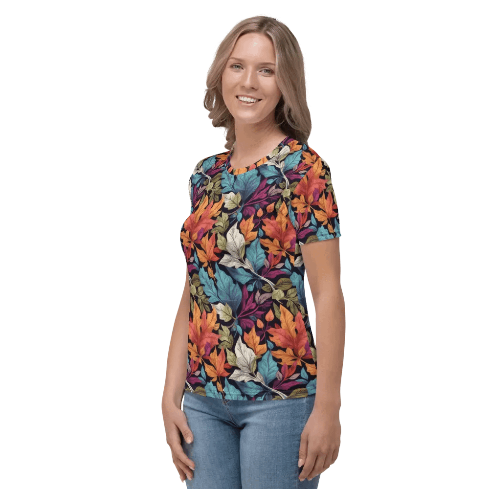 Leaf Pattern All Over Print T-shirt product image (5)