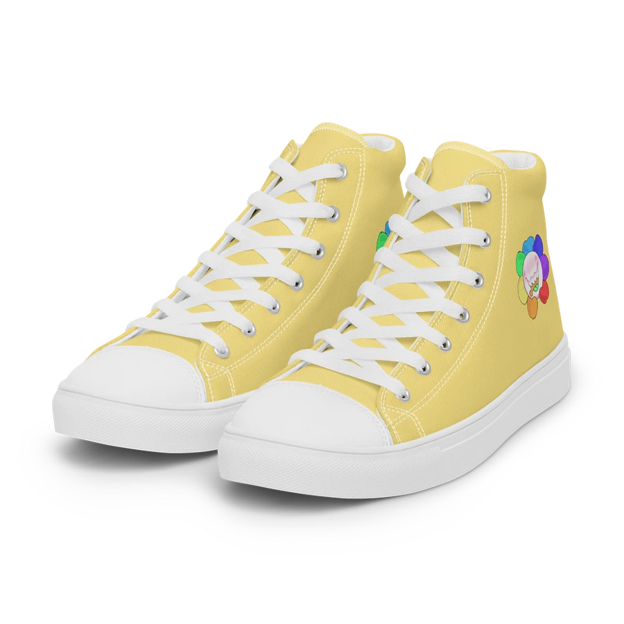 Pastel Yellow and White Flower Sneakers product image (43)