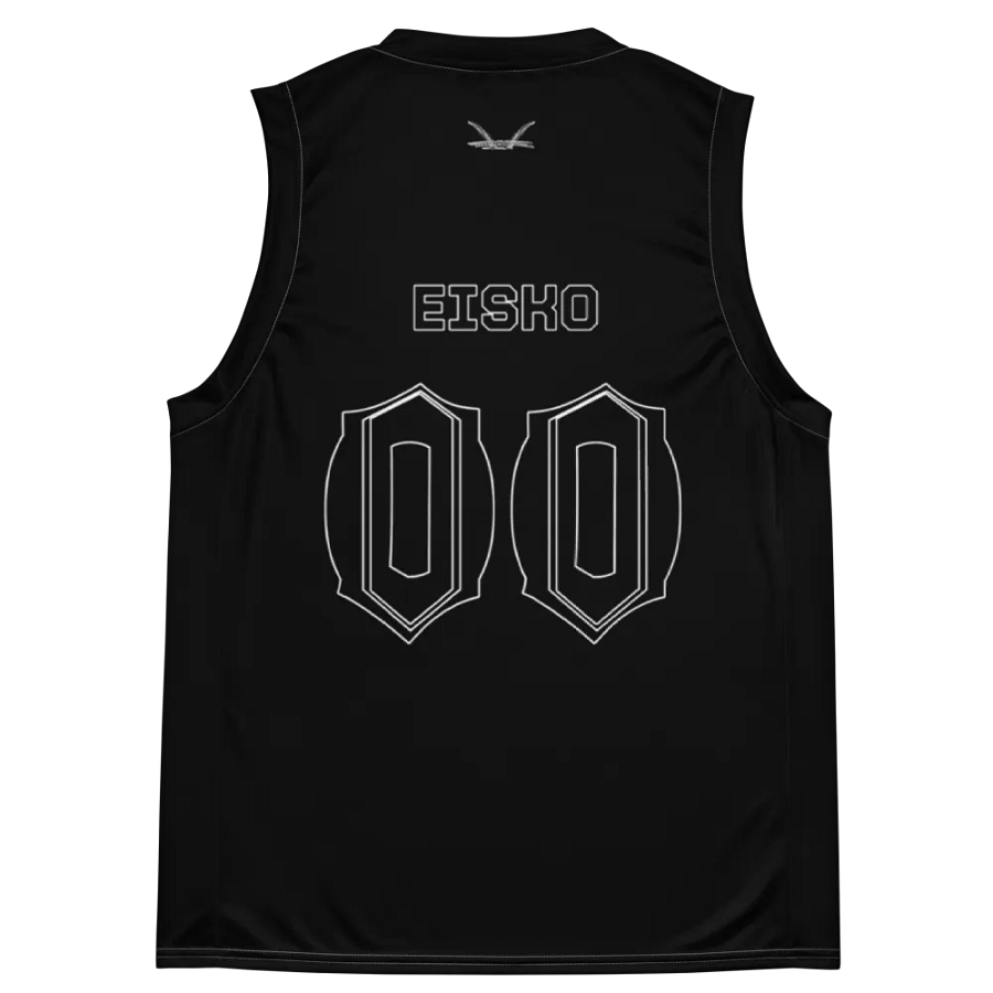 Capital EISKO - Black - Recycled Unisex Basketball Jersey - White HApex Gear Black Logo product image (11)