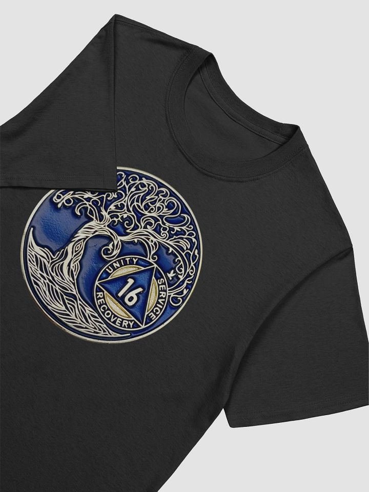 Twisted Tree of Life 16th Year Sobriety Blue Medallion T-Shirt product image (2)