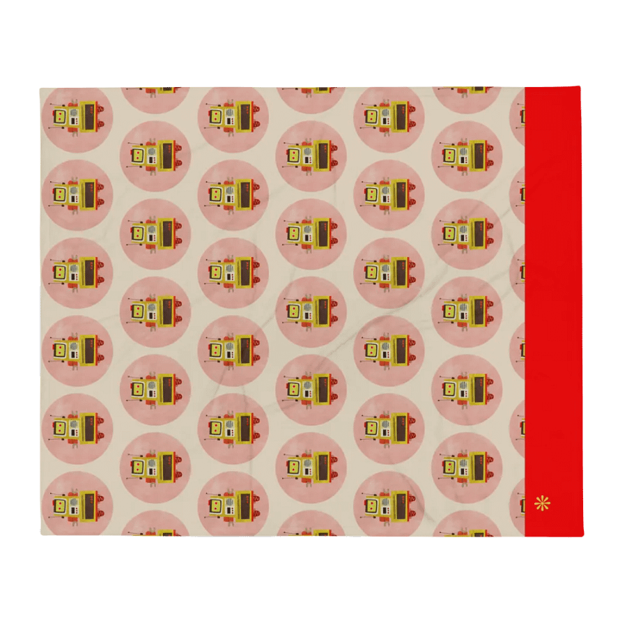 Atomic Robot Party - Blanket in Beige and Pink product image (3)