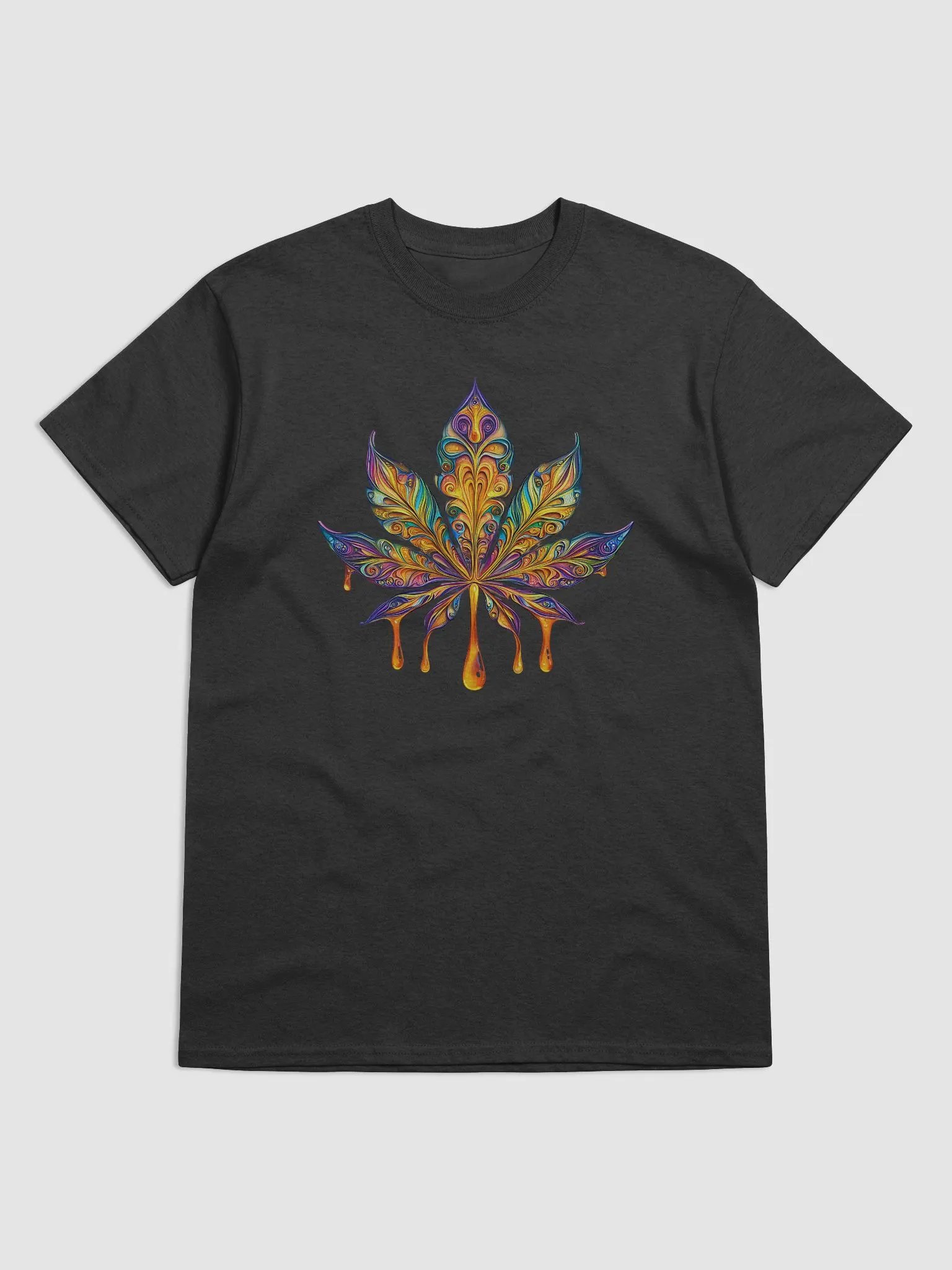 Vibrant Psychedelic Cannabis Leaf - Heavyweight T-Shirt product image (6)
