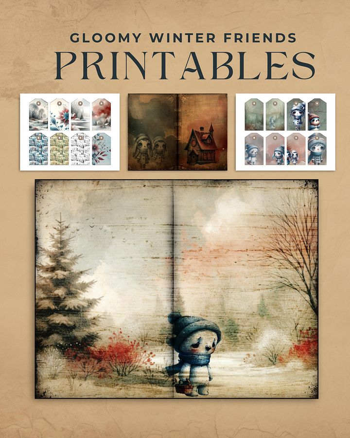 Gloomy Winter Friends Junk Journal Kit product image (2)
