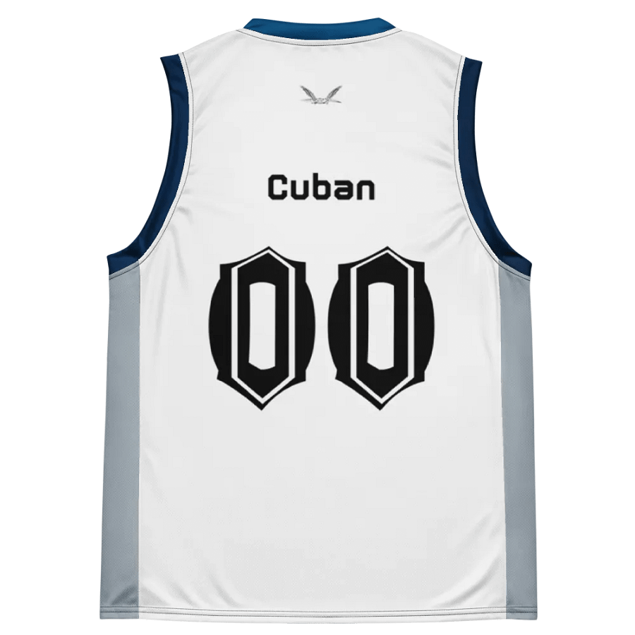 Cuban - White - Recycled Unisex Basketball Jersey - Black HApex Gear Black Logo product image (11)