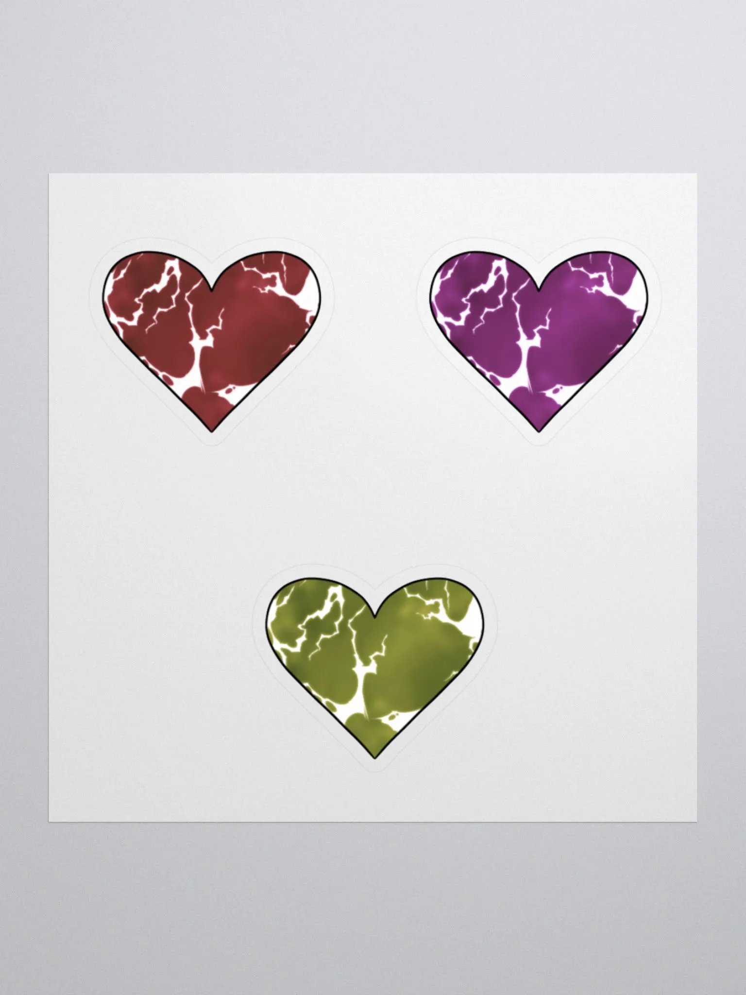 Warm Colored Lightning Hearts Sticker Pack product image (1)