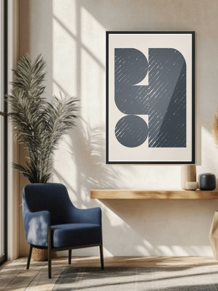 Geometric Harmony Framed Art Print – Modern and Minimalist Home Decor product image (1)