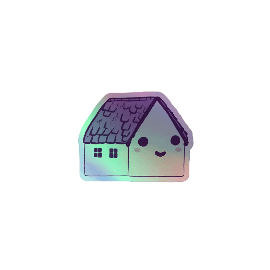 A cute and happy house, for a smile (Kiss-Cut Holographic Sticker) product image (1)