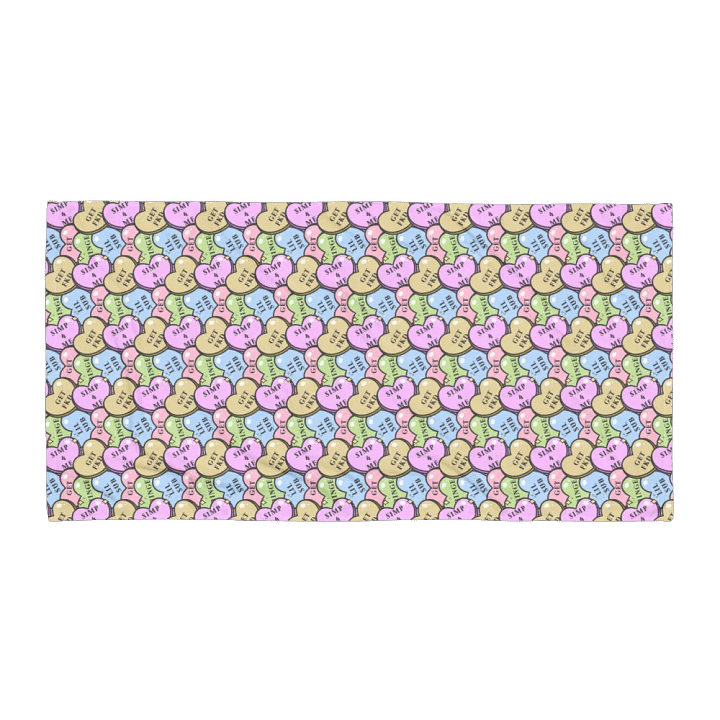 Streamer Conversation Hearts Towel product image (1)