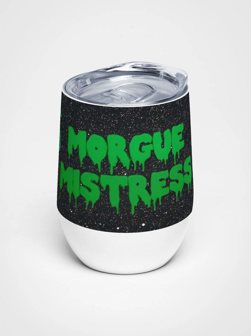 Sipping with Morgue Wine Glass