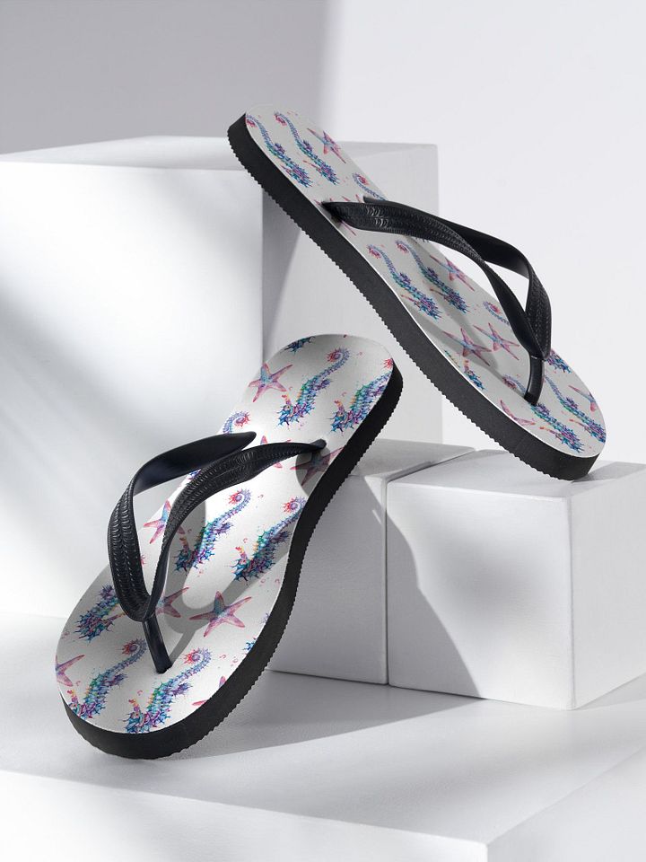 Watercolour Seahorse & Starfish Flip-Flops product image (2)