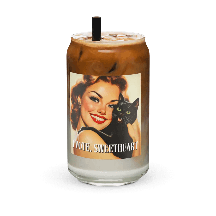 I Vote Sweetheart Can-Shaped Glass product image (3)
