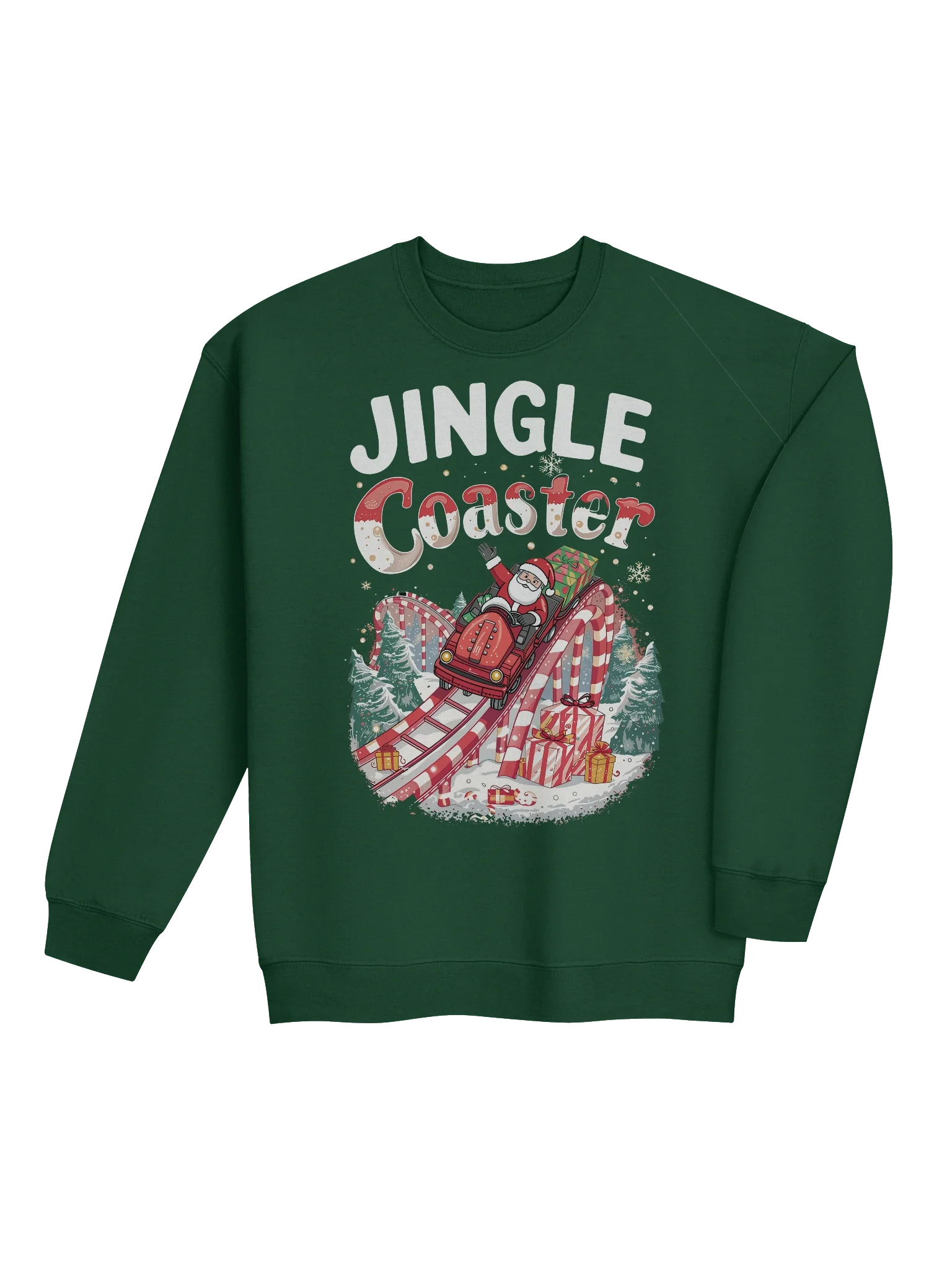 Jingle Coaster Sweatshirt – Funny Santa Christmas Roller Coaster Ride Pullover product image (3)