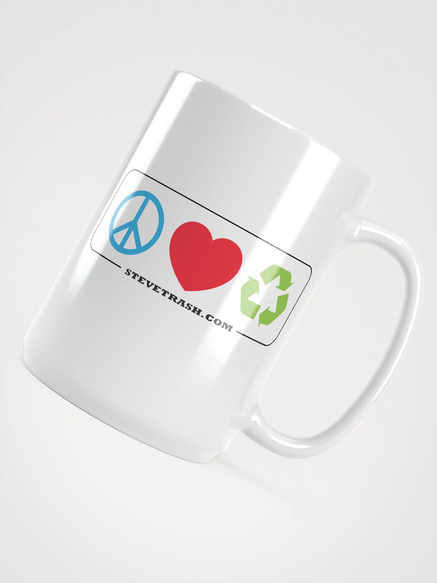 Peace Love Recycle - Glossy White Mug product image (4)