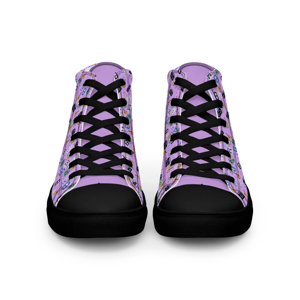 Retro Music Vibes High Top Canvas Shoes product image (3)