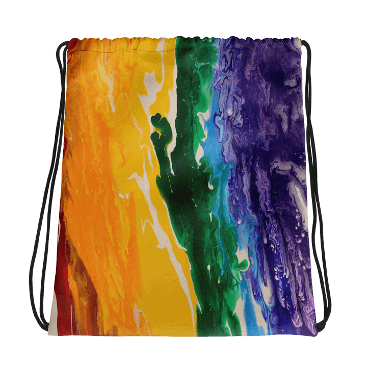 Vibrant Rainbox Streaks Drawstring Backpack product image (1)