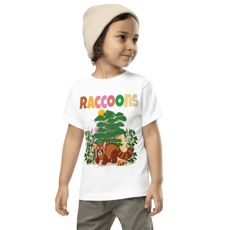 Raccoon Colorful Funny Cute Bella +Canvas Toddler T-Shirt – Funny Shirt, Best Gift for Kids product image (3)