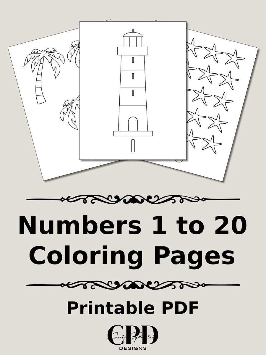 Printable Number Counting Coloring Pages - Beach Theme product image (1)