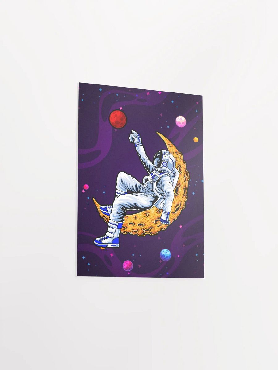Astronaut and Moon dreaming about Mars — space poster, synthwave space, neon space, aesthetic poster product image (8)