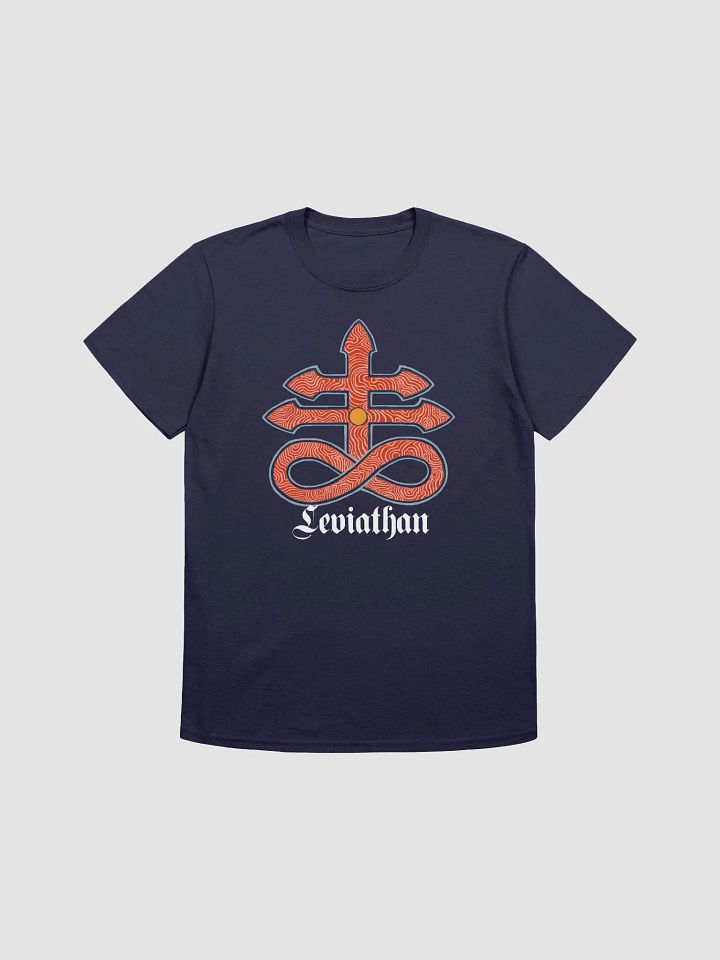 Leviathan - a symbol of medieval alchemy. Vintage T-shirt design product image (1)