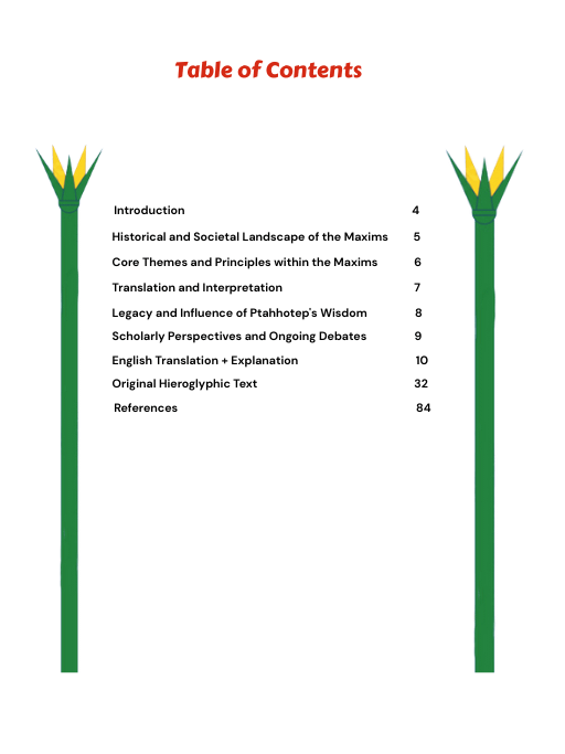 The Maxims of Ptahhotep with Hieroglyphic Text and Explanation product image (2)