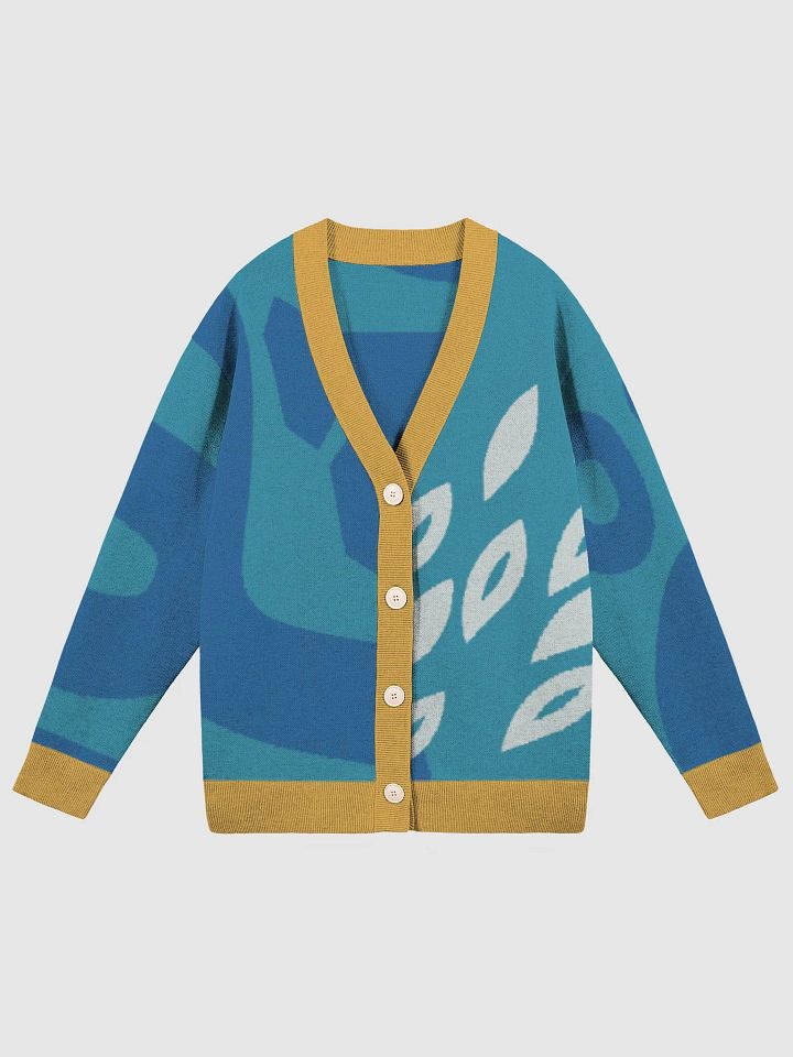 Art Teacher Leafy Blue Knit Cardigan product image (1)