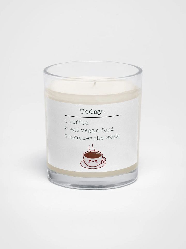 “Vegan Conquers the World” Soy Wax Glass Jar Candle product image (1)