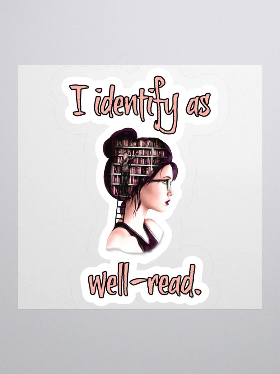 I Identify As Well-Read (Library In Her Head) Sticker product image (1)