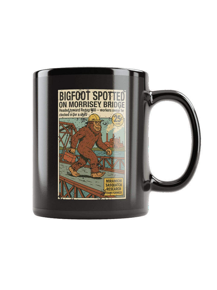 Bigfoot on the Morrissey Bridge Mug – Miramichi Sighting product image (1)