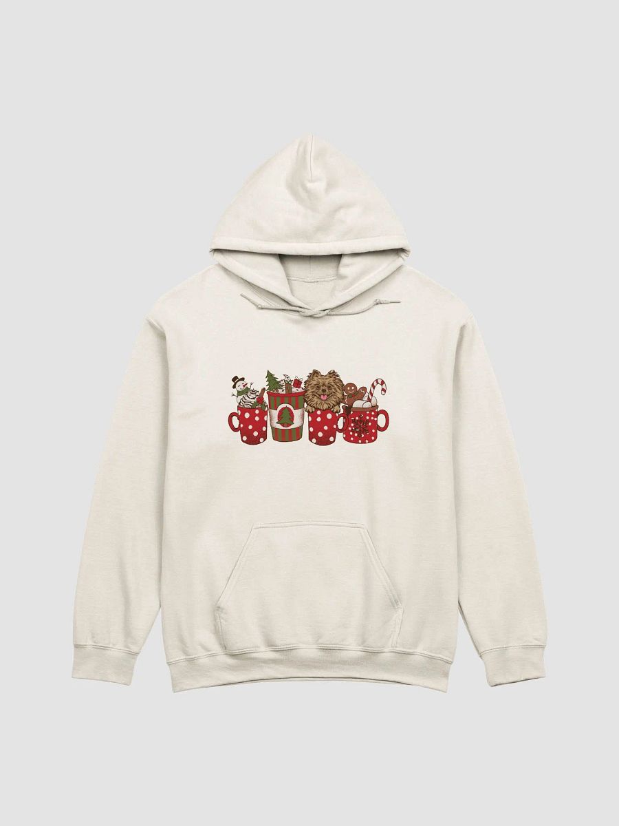 Cute Pomeranian in a Christmas Cup Hooded Sweatshirt | Funny Christmas Pup in a Cup product image (19)