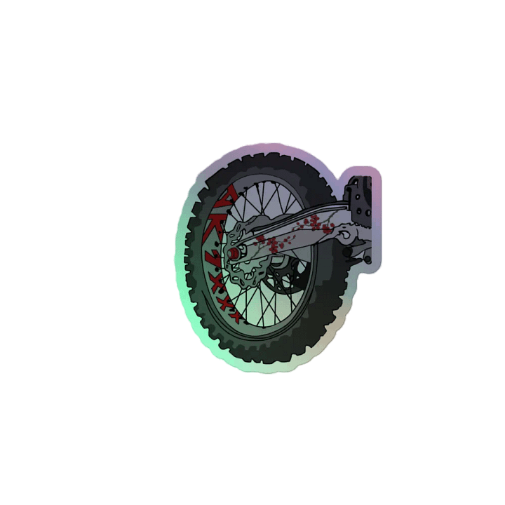 AK-1XXX Dirt bike rear wheel Holographic sticker product image (2)