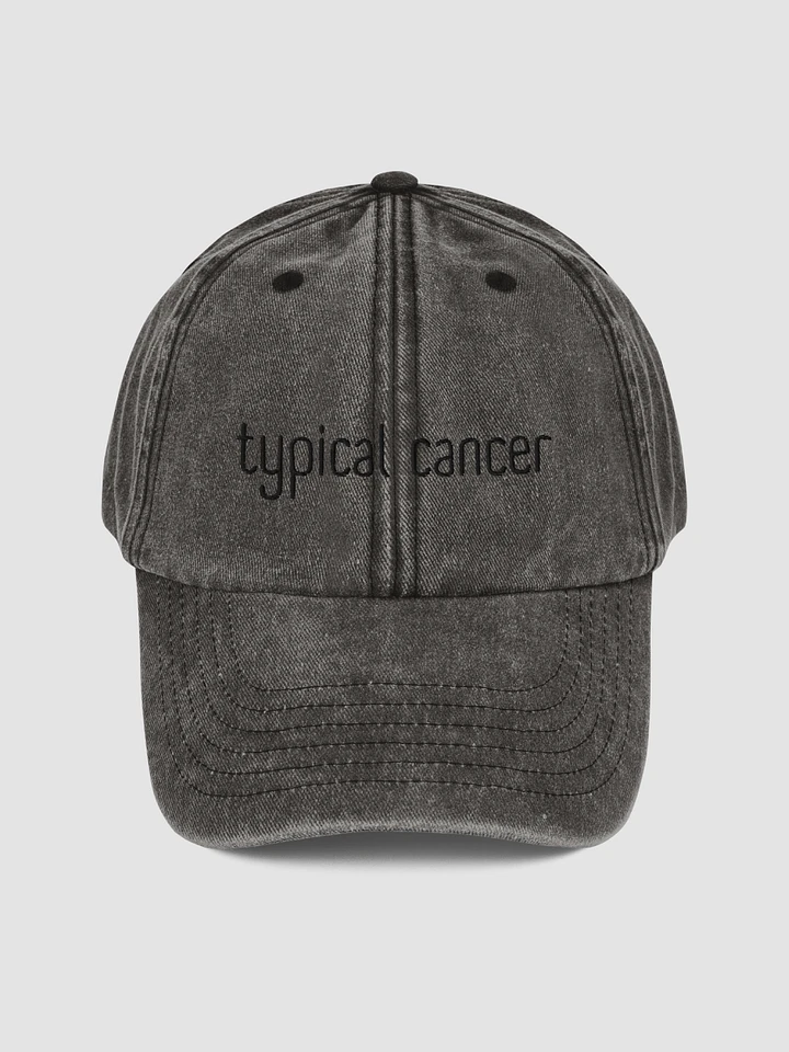 Typical Cancer Black on Black Vintage Wash Dad Hat product image (2)