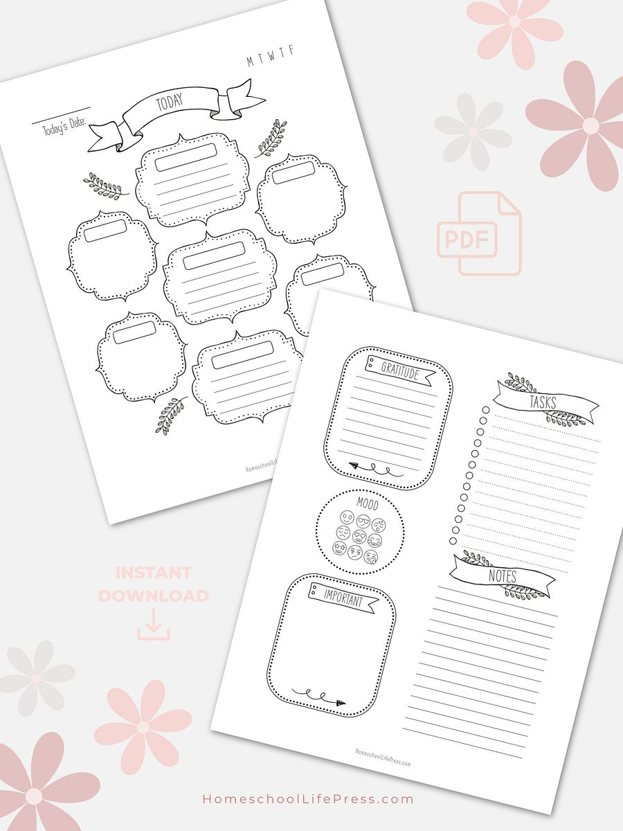 Homeschool Student Daily Journal Printable | Doodles product image (4)