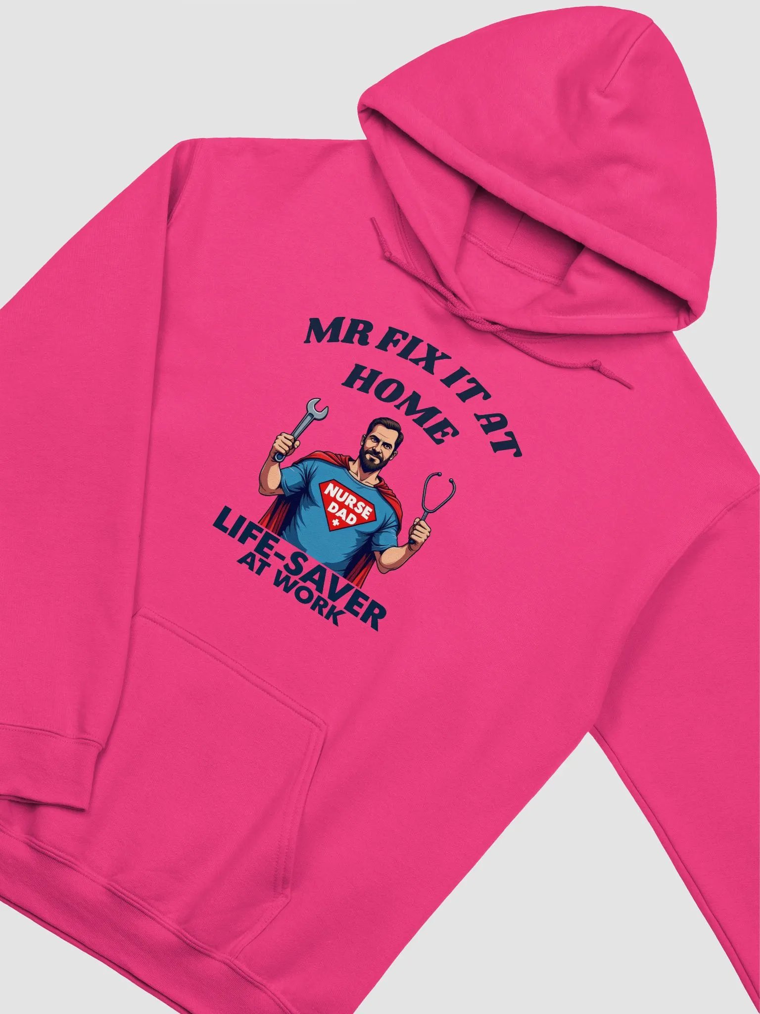 mr fix it at home, Superhero Nurse Dad Hoodie product image (33)