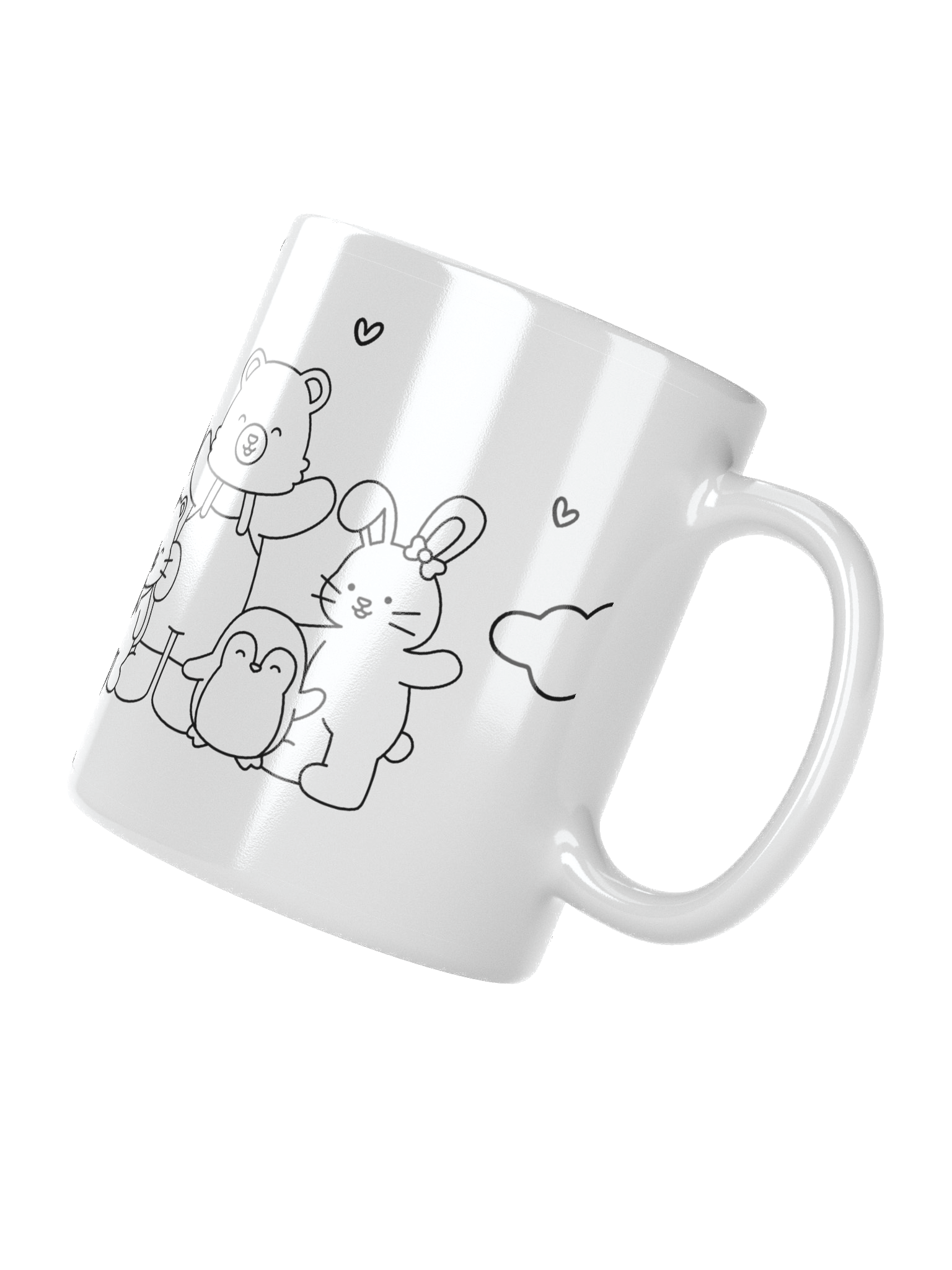 Snuggly Friends White Mug – Coloring Edition product image (3)