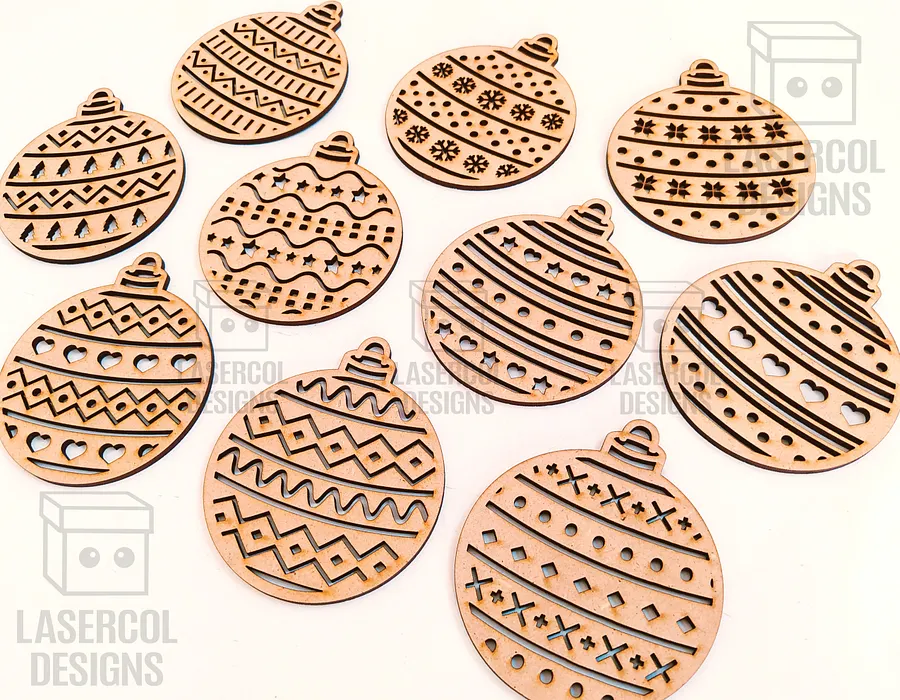 Christmas Ornaments (10 Styles) - Laser Cut Files product image (3)