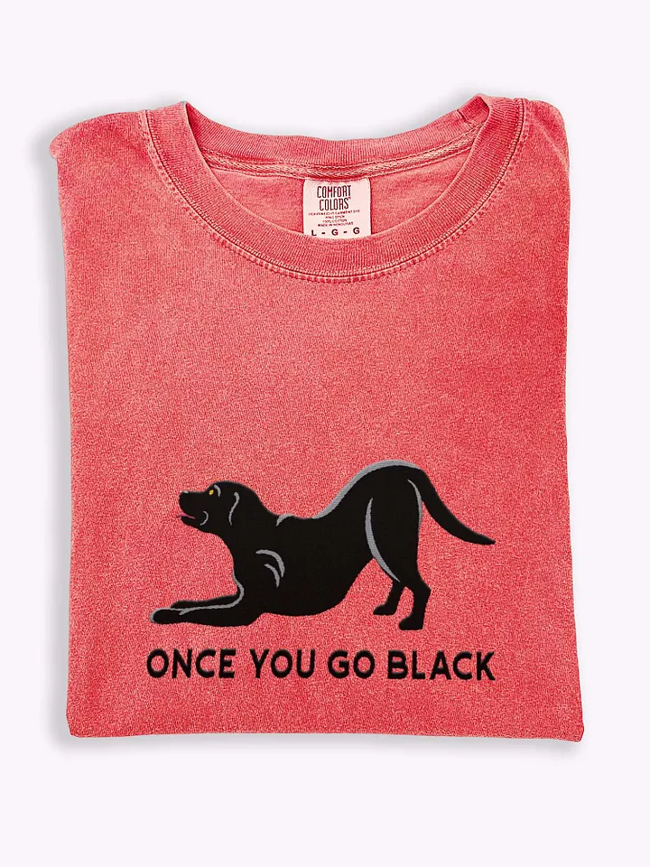 Once You Go Black T-Shirt(Embroidered) of a Labrador Retriever(Black) product image (1)