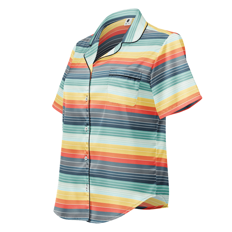 Stripey Short Sleeve Pajama Top in 70's Color Gradient product image (1)
