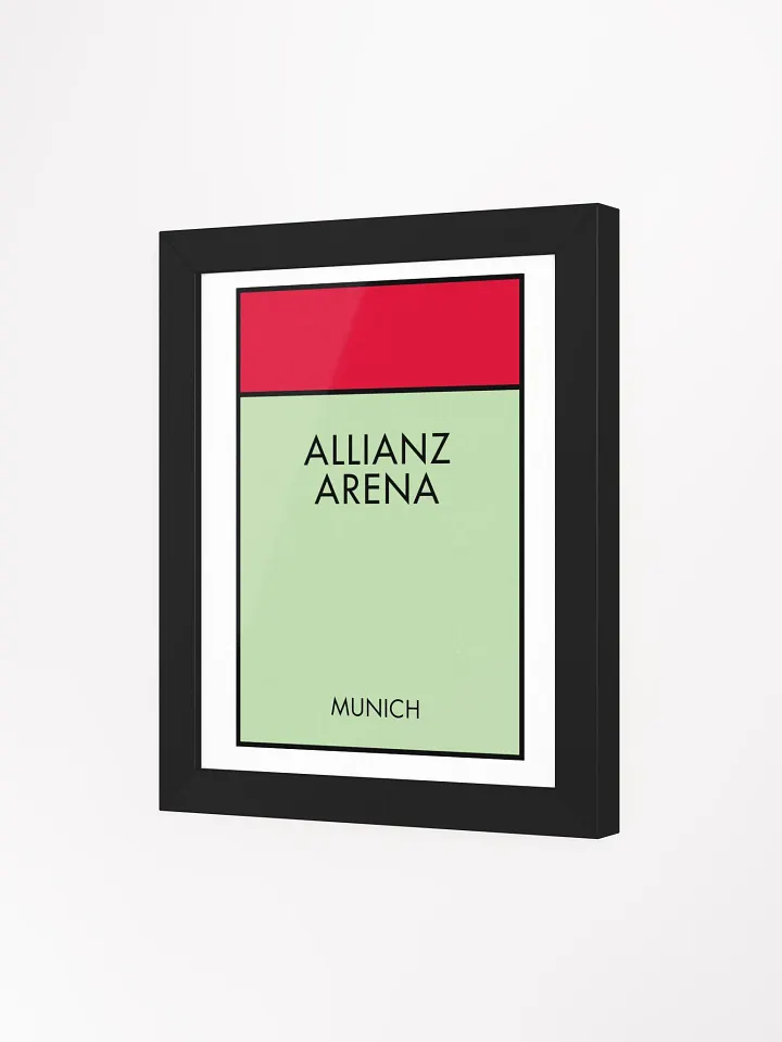 Allianz Arena Stadium Munich Monopoly Title Art Framed Print product image (2)