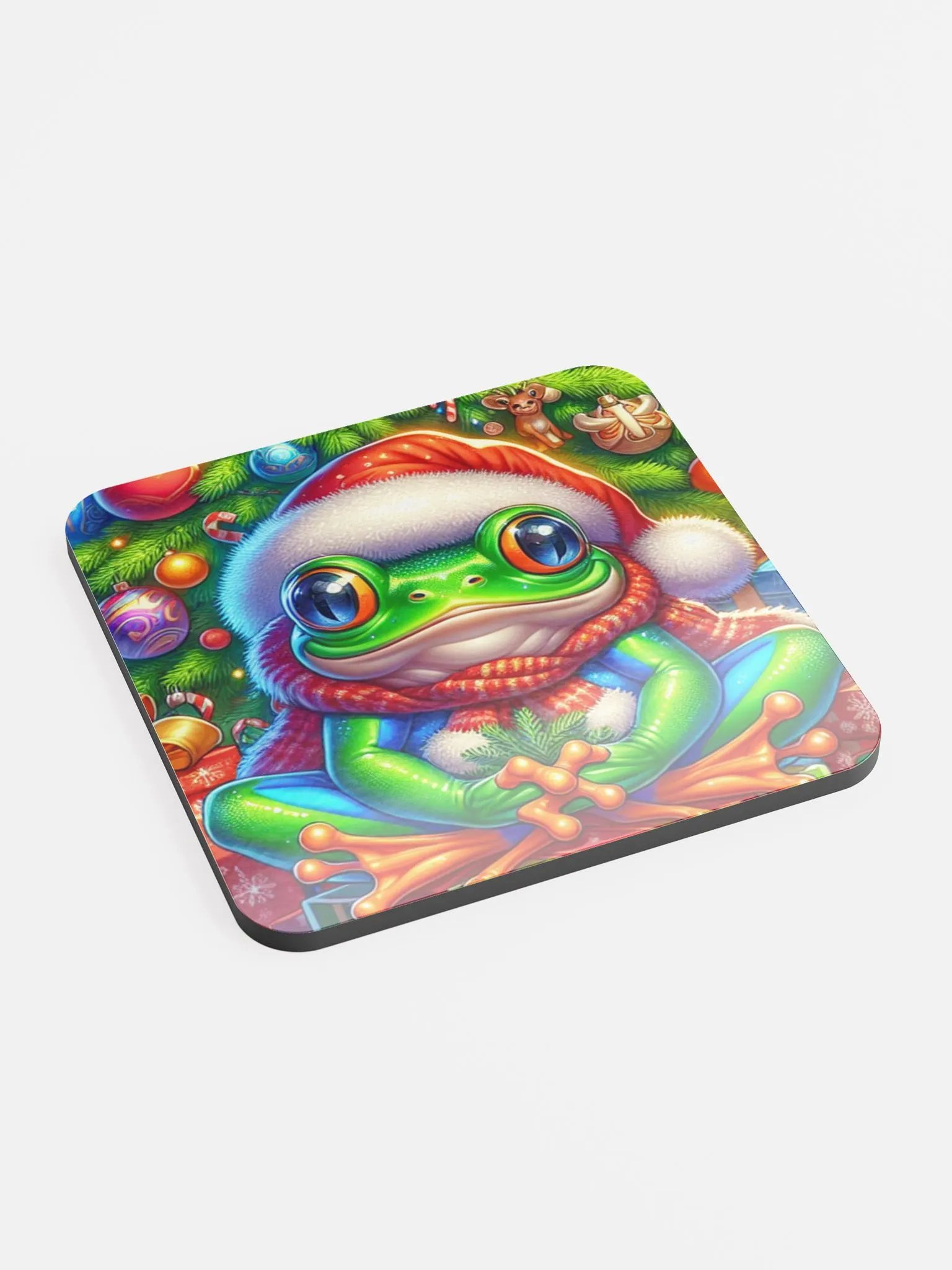 Cheerful Christmas Winter Frog Coaster product image (2)