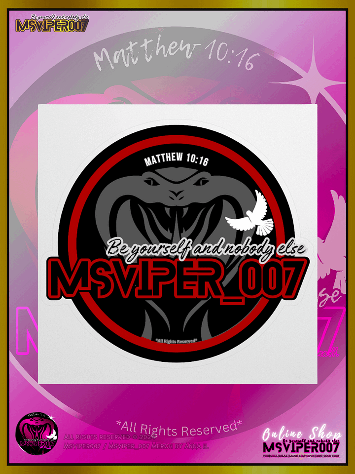 Sticker - "MsViper_007™ Brand Classic" [red/blk emblem] Support&Sport Kiss cut Stickers By Anna H. product image (1)