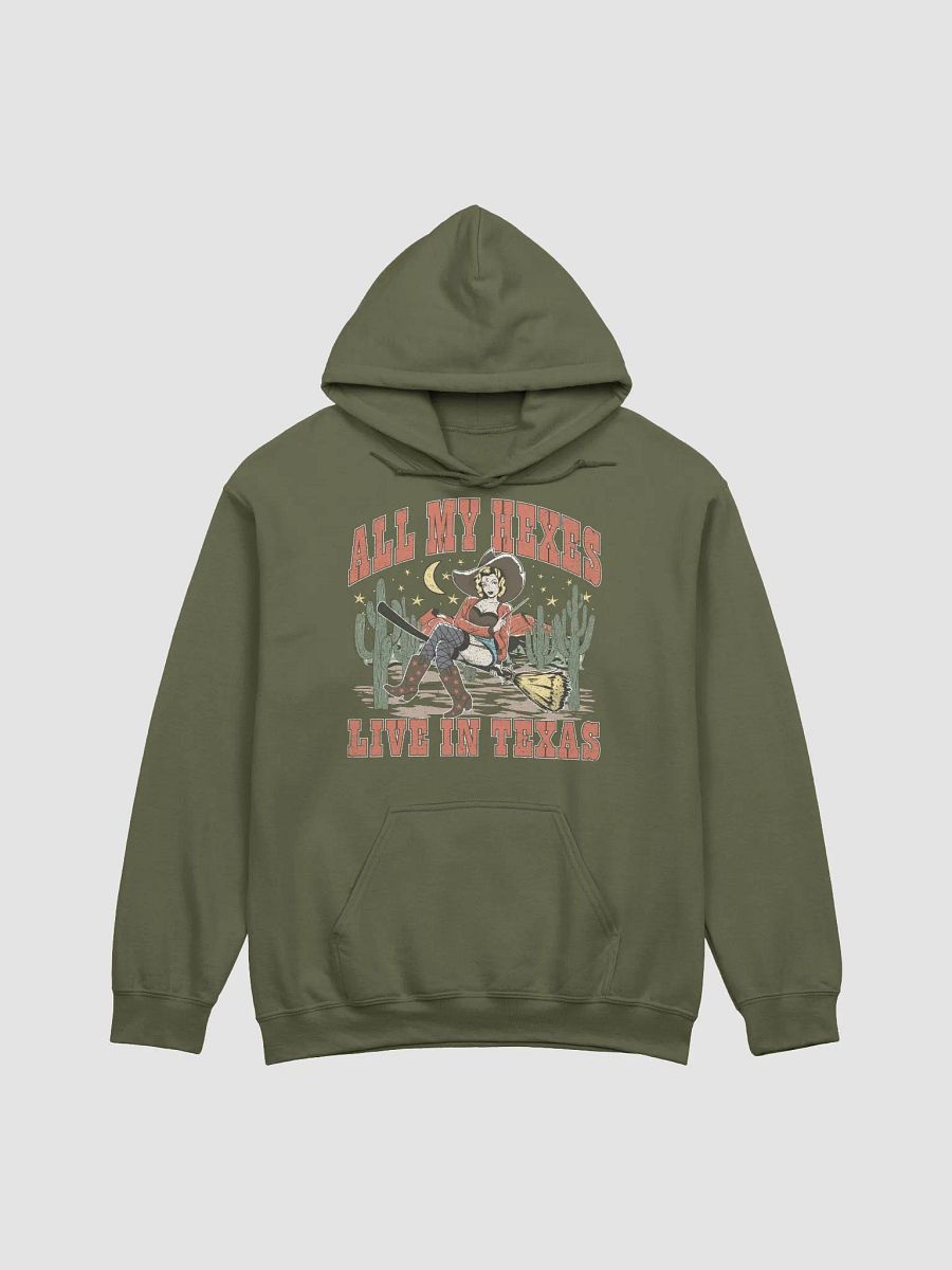 All My Hexes Live in Texas Cowboy Witch Hooded Sweatshirt | Funny Western-Themed Fall and Halloween Hoodie Design product image (23)