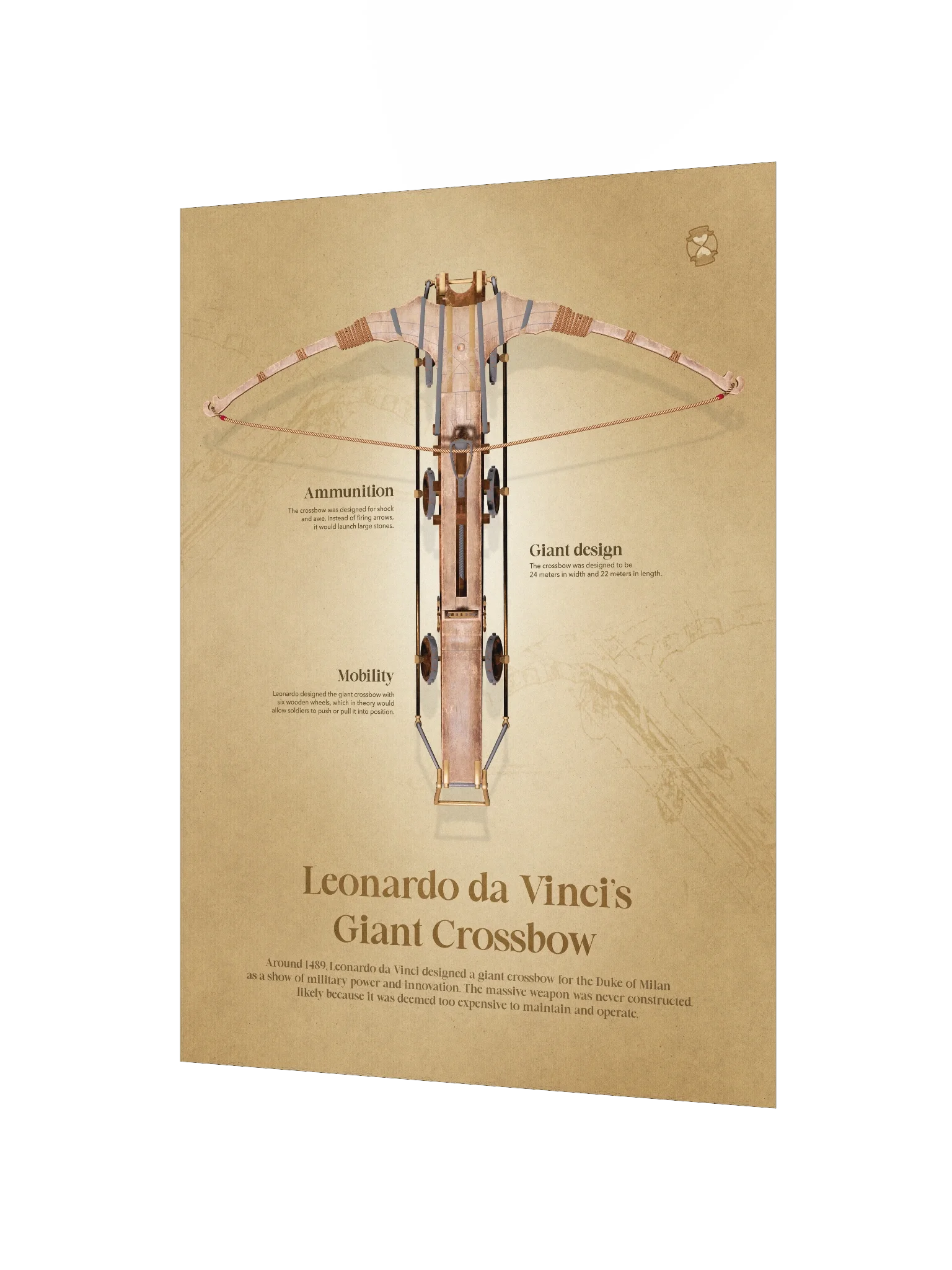 Leonardo da Vinci's Giant Crossbow (Unframed poster) product image (4)