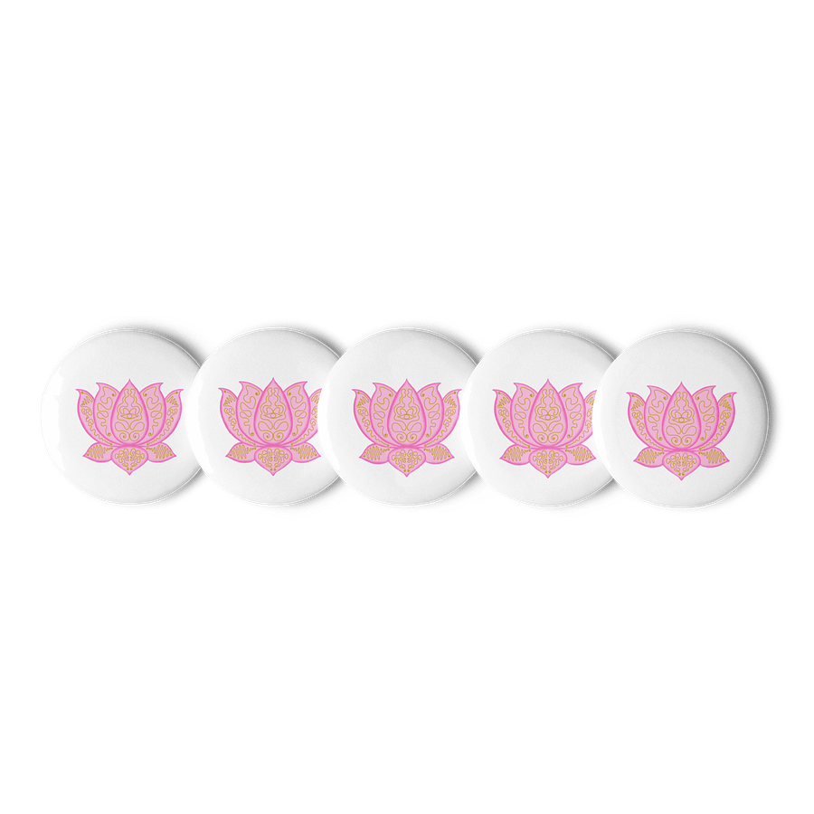 Symmetrical Lotus Blossom Pin Buttons Set product image (1)