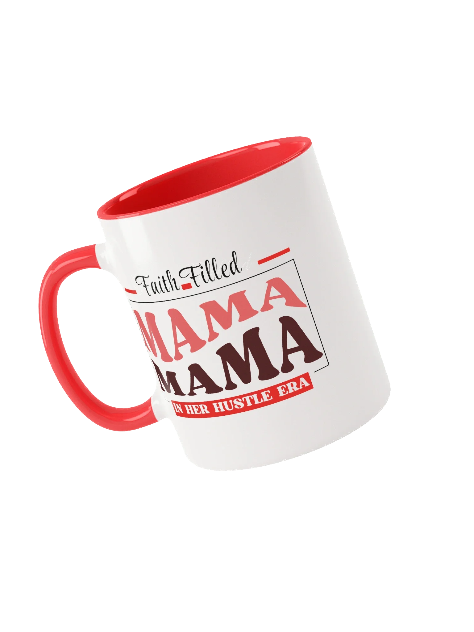 Faith Filled Mama In Her Hustle Era | Double-tone Ceramic Mug | Faith Gift for Believers product image (5)