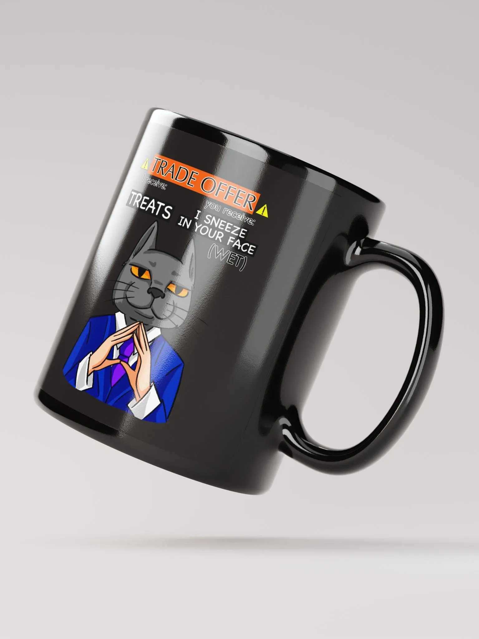 Trade Offer Human-Cat Meme Mug Black product image (2)