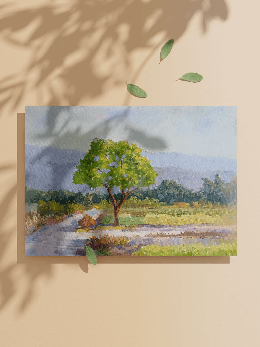 A tree by a country lane-Oil Painting Canvas Print product image (1)