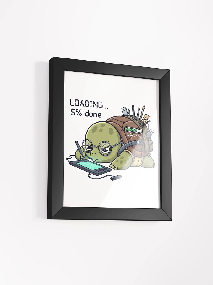 Techie Turtle on Drawing Tablet Framed High-Quality Matte Poster product image (2)