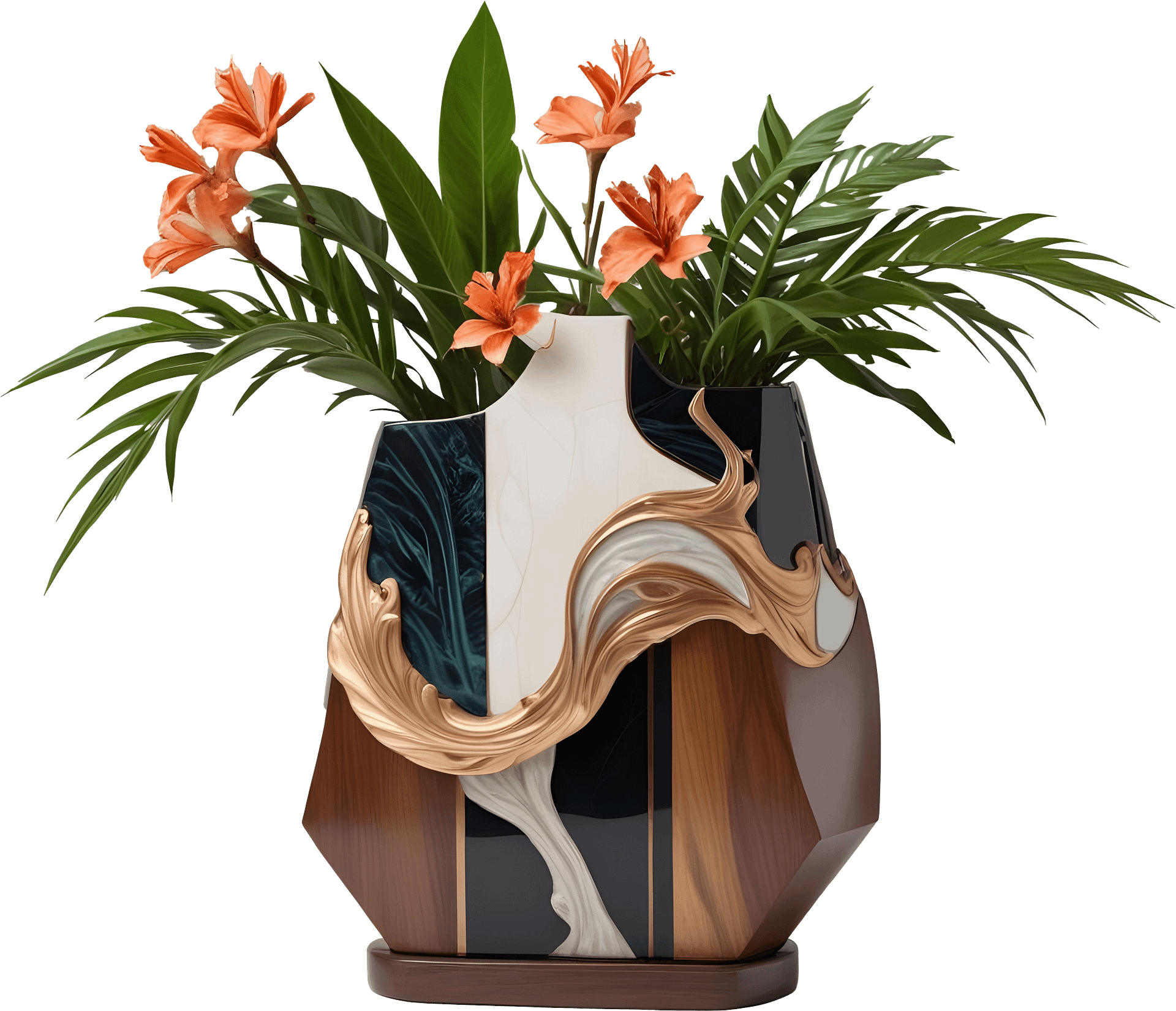 Dream of Eternity – Abstract Flow Tropical Vase PNG product image (1)