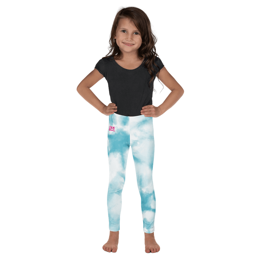 🎨Girls’ | Little Kids | Cape Cuties by BRN.2C.C.™| Leggings 💫| Pink Logo on Blue Tie-Dye product image (2)