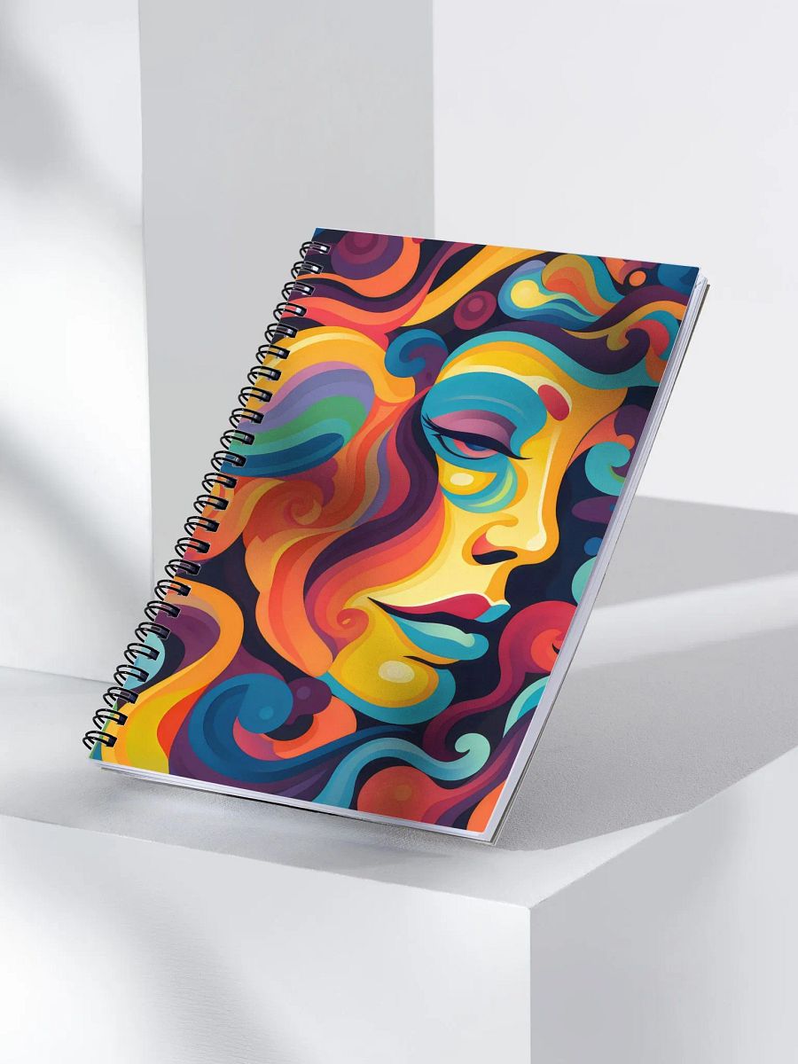 Vibrant Whirl of Emotions Psychedelic Profile Spiral Notebook product image (3)